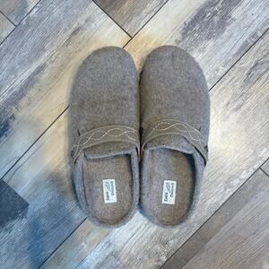 Tan and grey wool clogs| Mules | Boho Shoes |Cottage Y2K